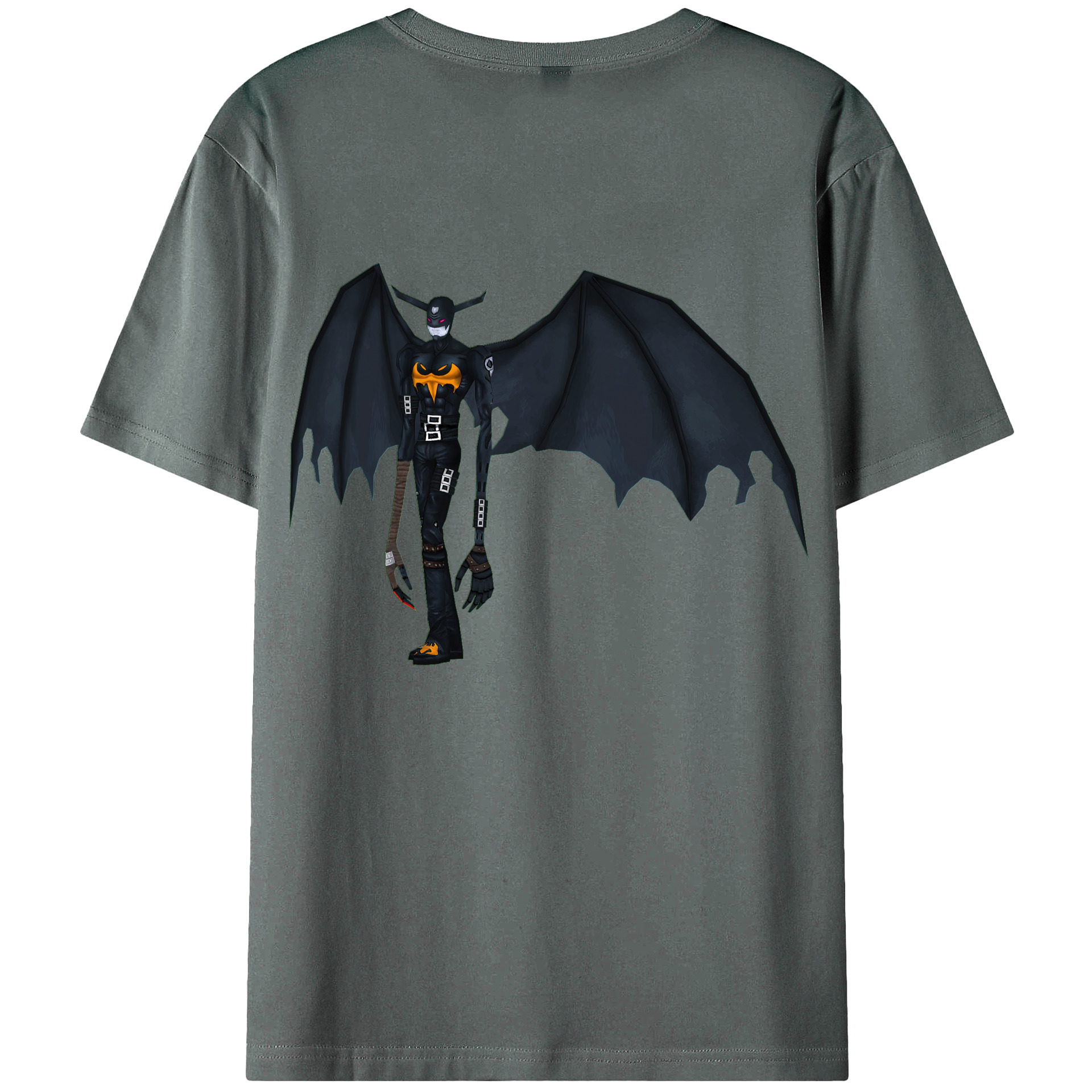 （画像用） Digimon デジタルモンスター/デジモン 綿100％ メンズ半袖Tシャツ（バックプリント） 通気性